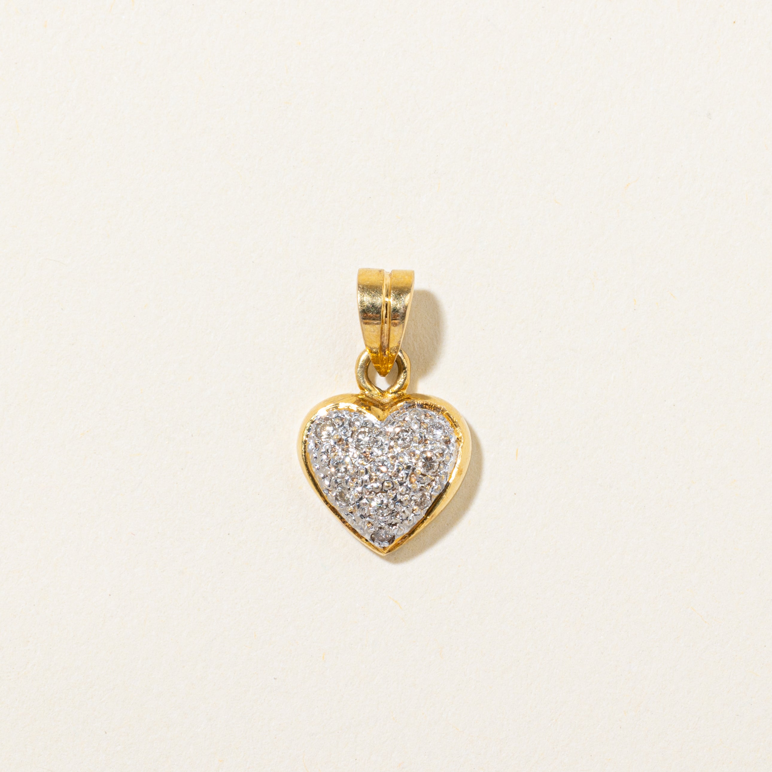 Pavé Set Diamond Heart Pendant | 0.10ctw