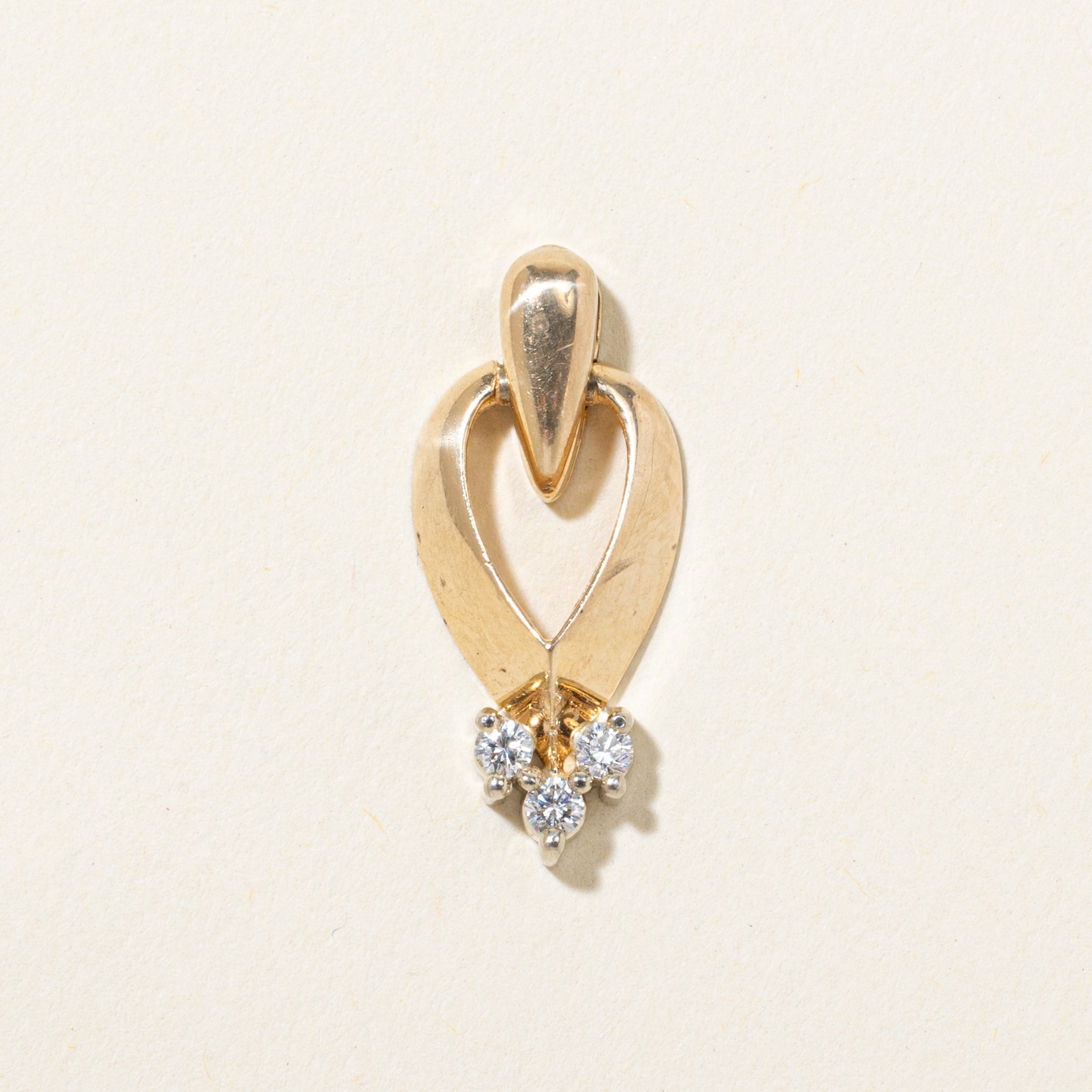 Three Diamond Drop Pendant | 0.10ctw