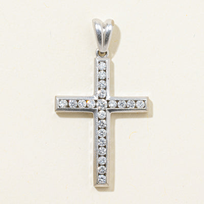 Channel Set Diamond Cross Pendant | 0.50ctw