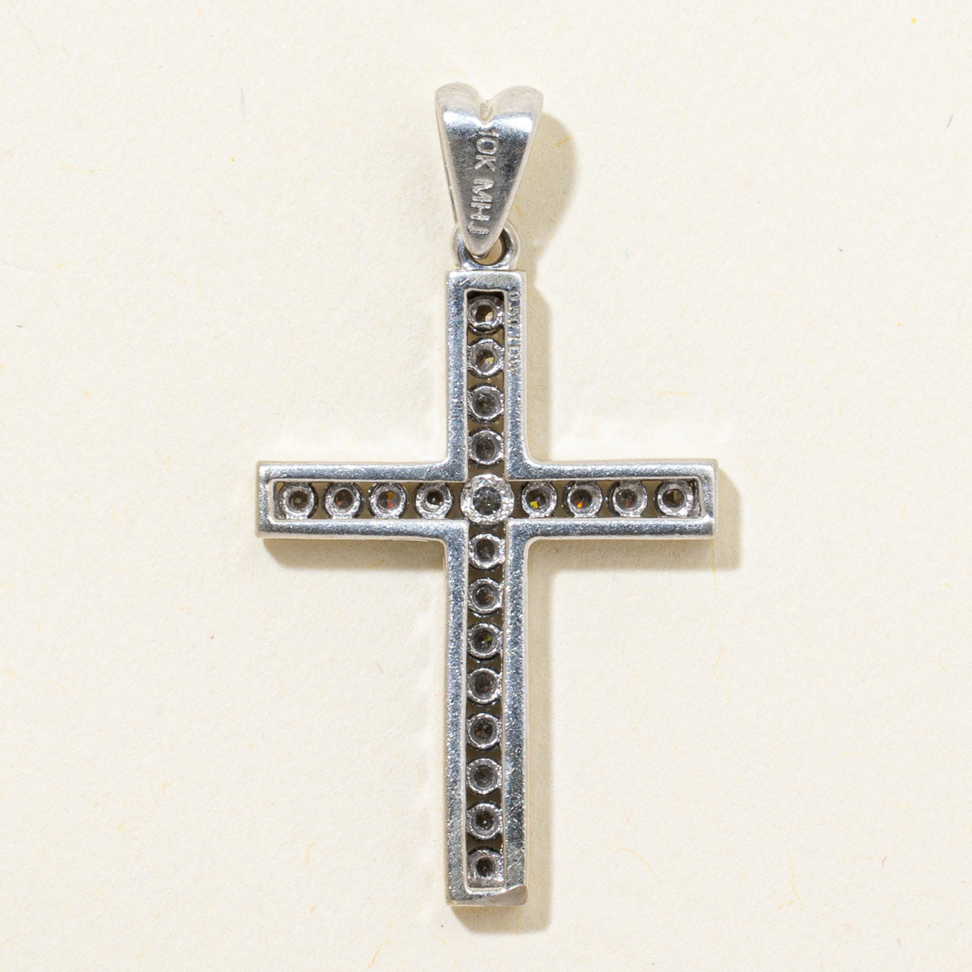 Channel Set Diamond Cross Pendant | 0.50ctw