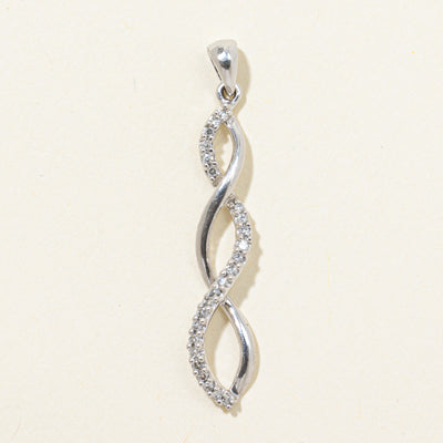 Diamond Twisted Drop Pendant | 0.12ctw