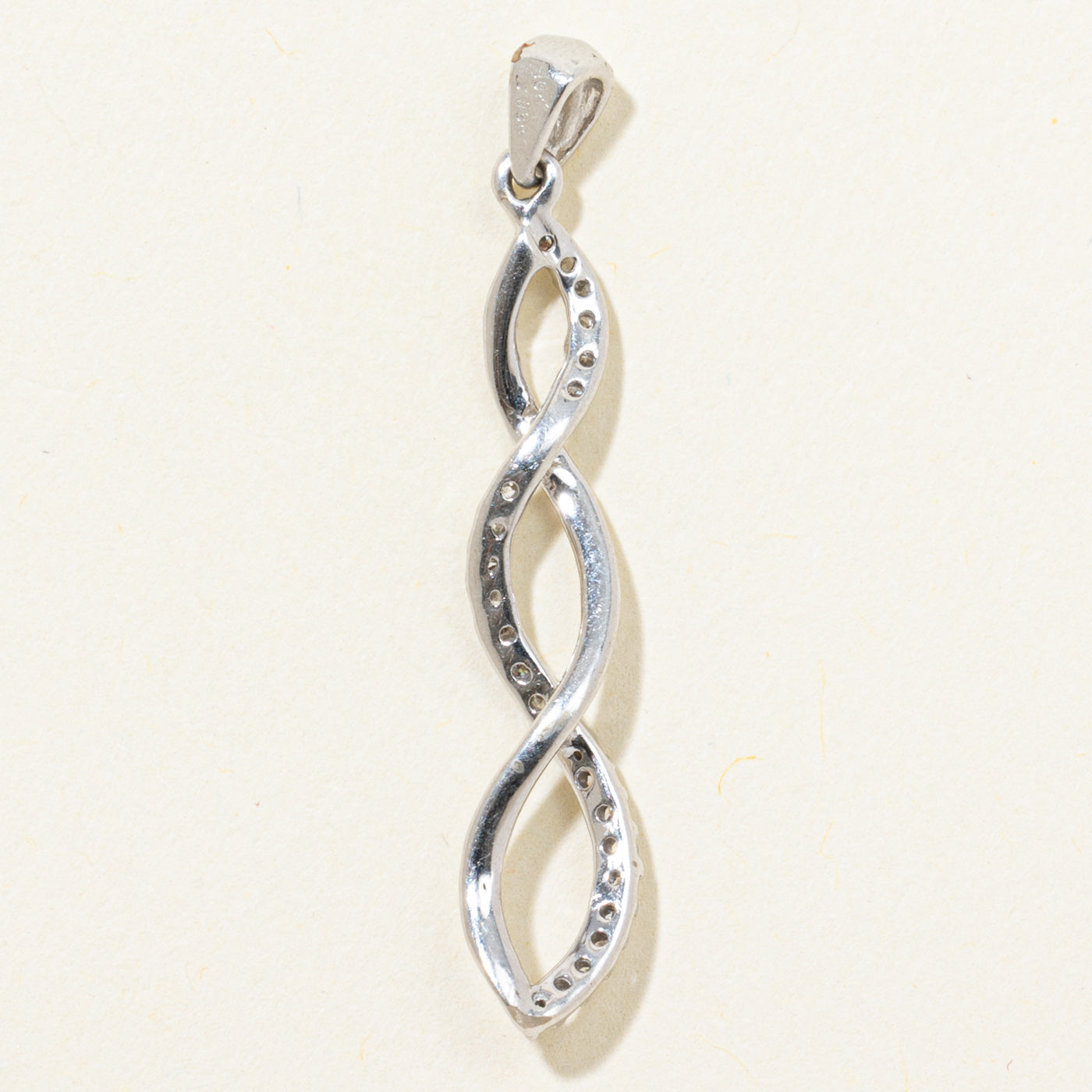 Diamond Twisted Drop Pendant | 0.12ctw