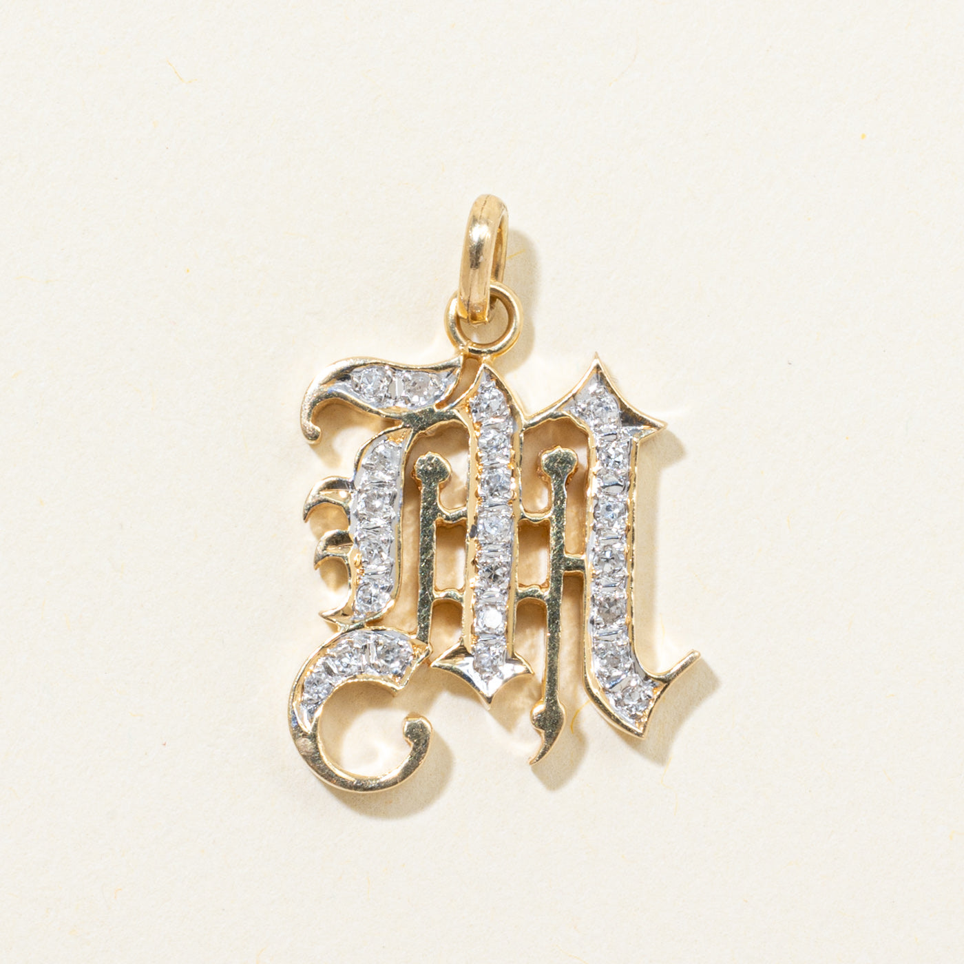 Diamond "M" Initial Charm | 0.16ctw