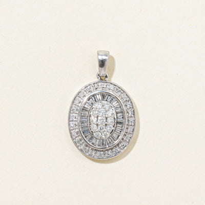 Multi Cut Diamond Cluster Oval Pendant | 0.45ctw