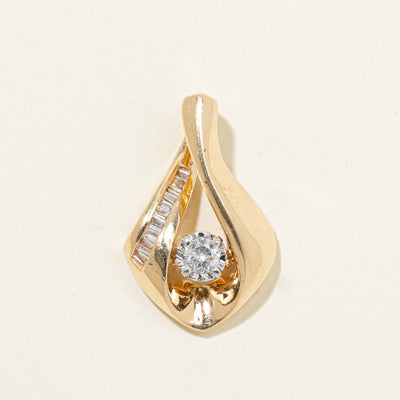 Illusion Set Diamond Twisted Pendant | 0.29ctw