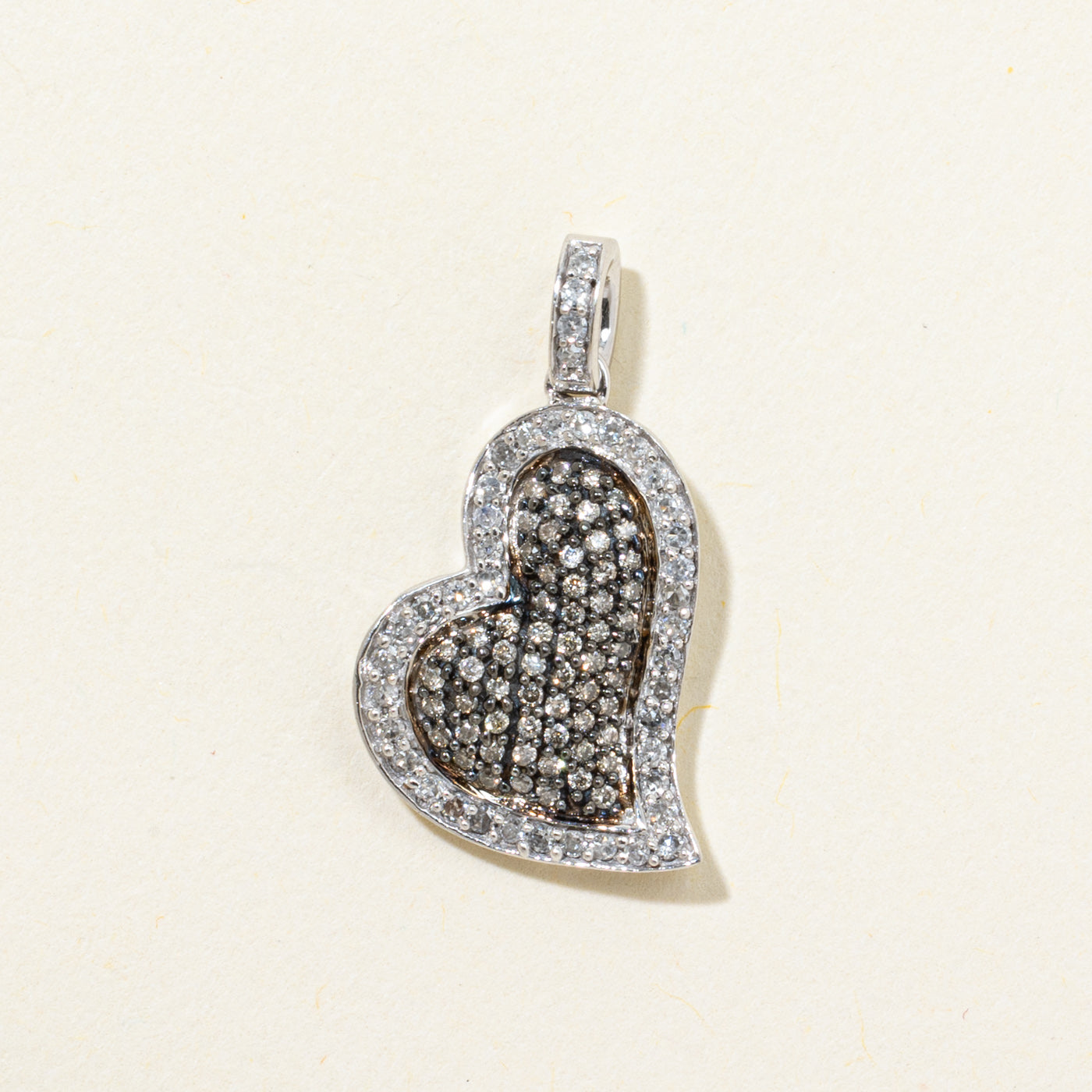 Pave Set Diamond Oblong Heart Pendant | 0.35ctw