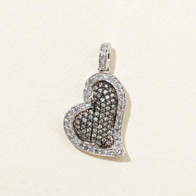 Pave Set Diamond Oblong Heart Pendant | 0.35ctw