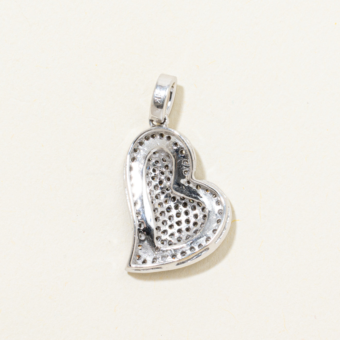 Pave Set Diamond Oblong Heart Pendant | 0.35ctw