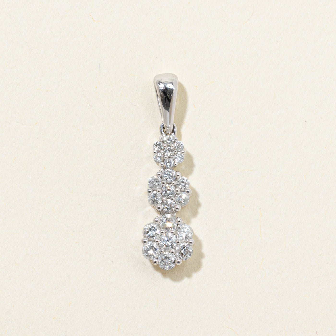 Diamond Multi Cluster Drop Pendant | 0.49ctw