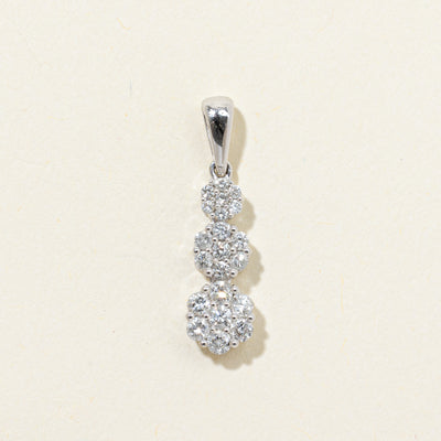 Diamond Multi Cluster Drop Pendant | 0.49ctw