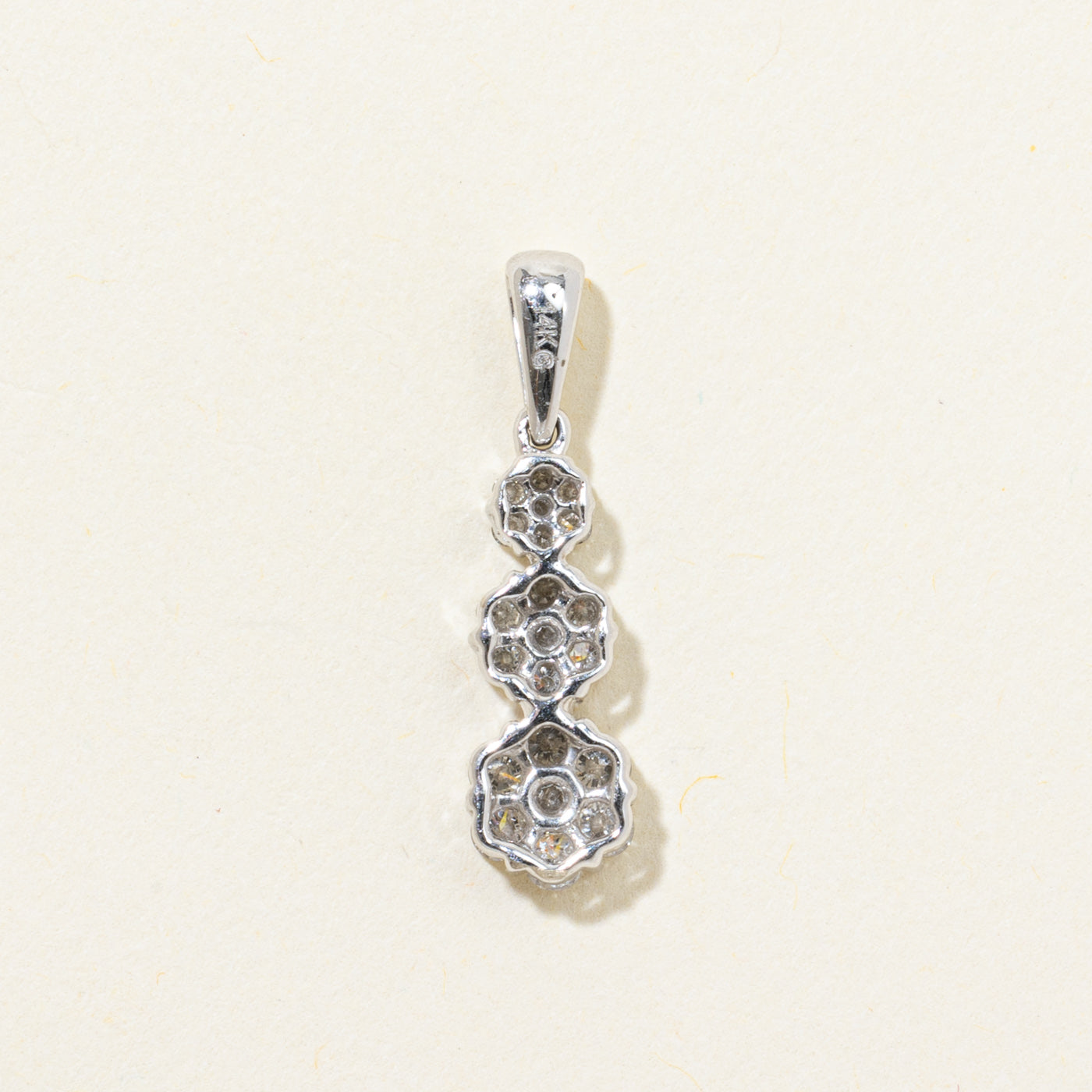 Diamond Multi Cluster Drop Pendant | 0.49ctw