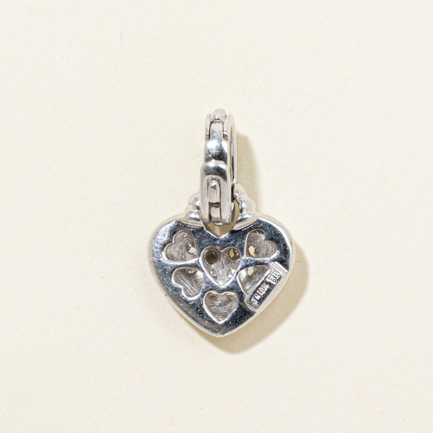 18k Diamond Cluster Textured Heart Pendant | 0.29ctw