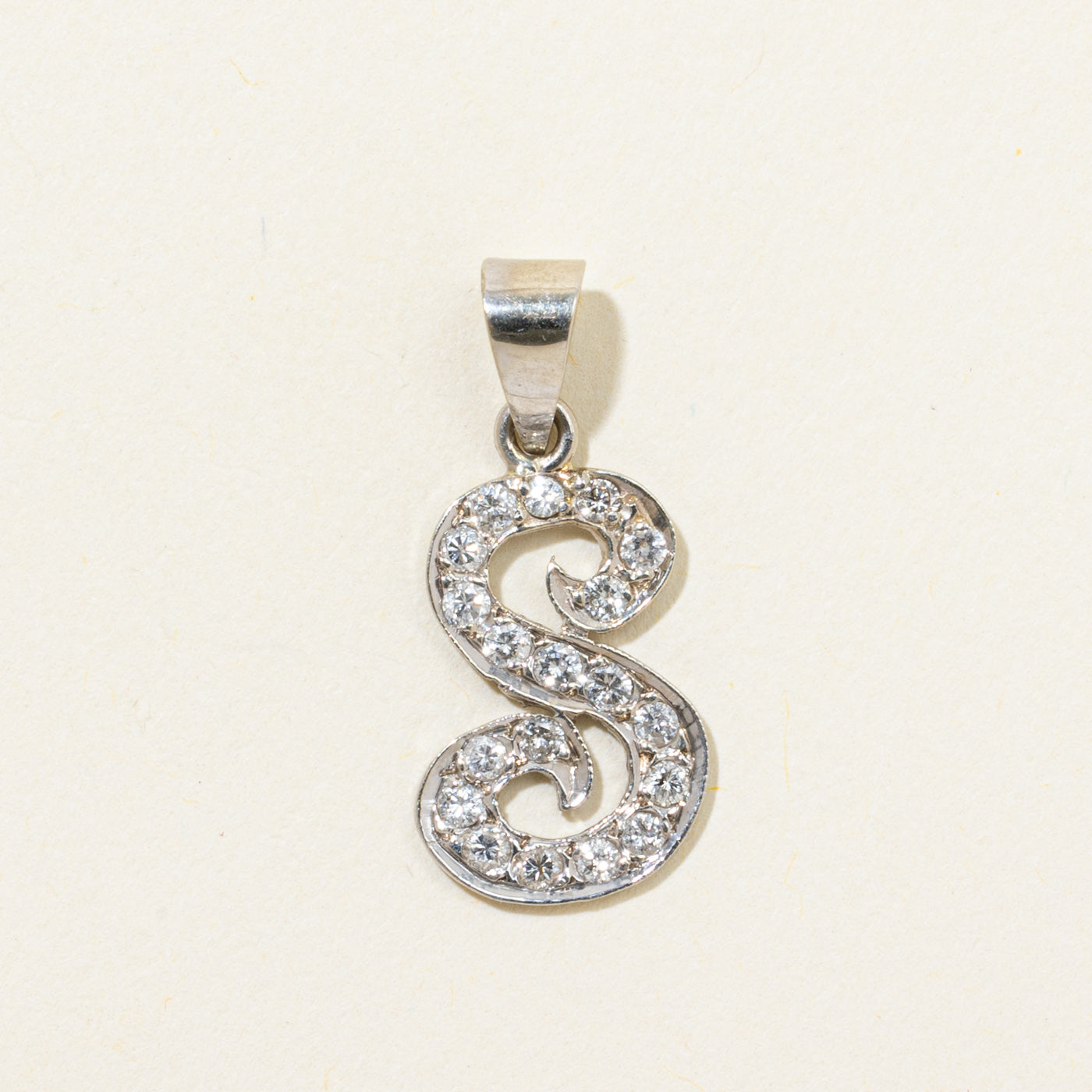 Diamond "S" Initial Pendant | 0.36ctw
