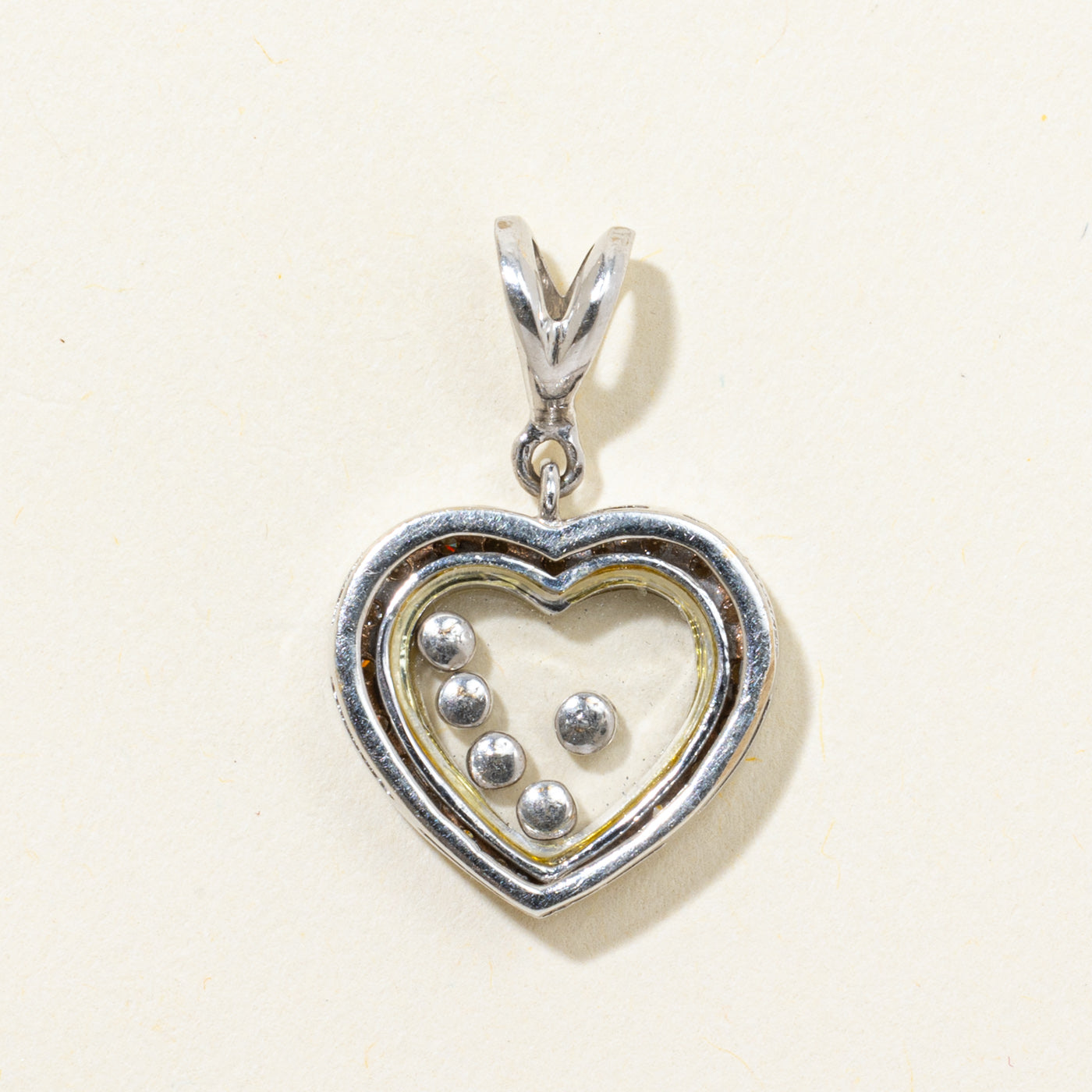 18k Eternity Diamond Heart Window Pendant | 0.32ctw