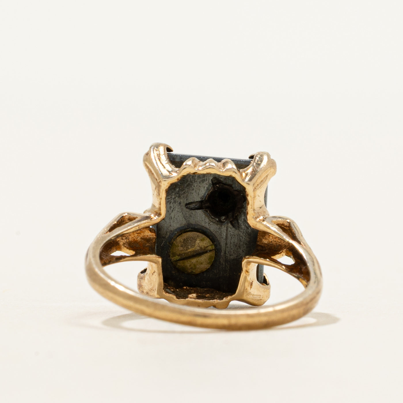 Hematite & Diamond "K" Initial Ring | 3.38ct, 0.001ct | SZ 3.25