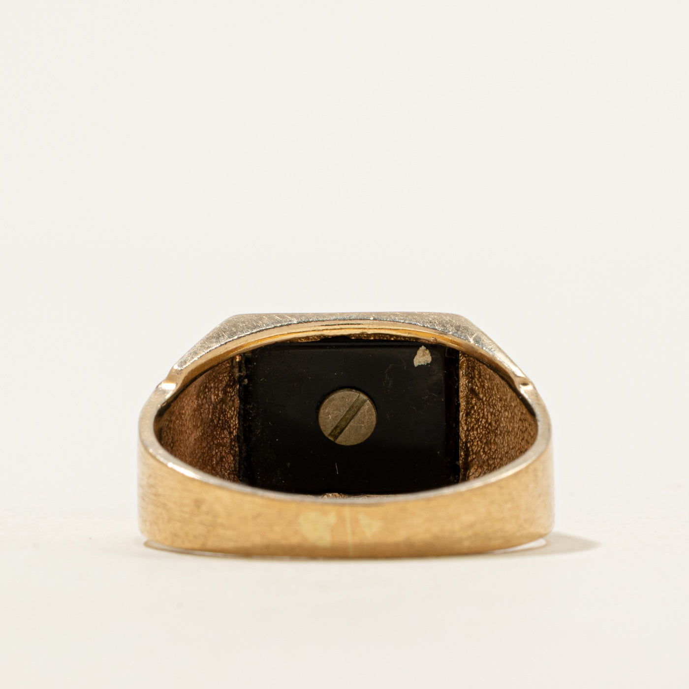 Onyx & Diamond Signet Ring | 1.84ct, 0.005ct | SZ 9