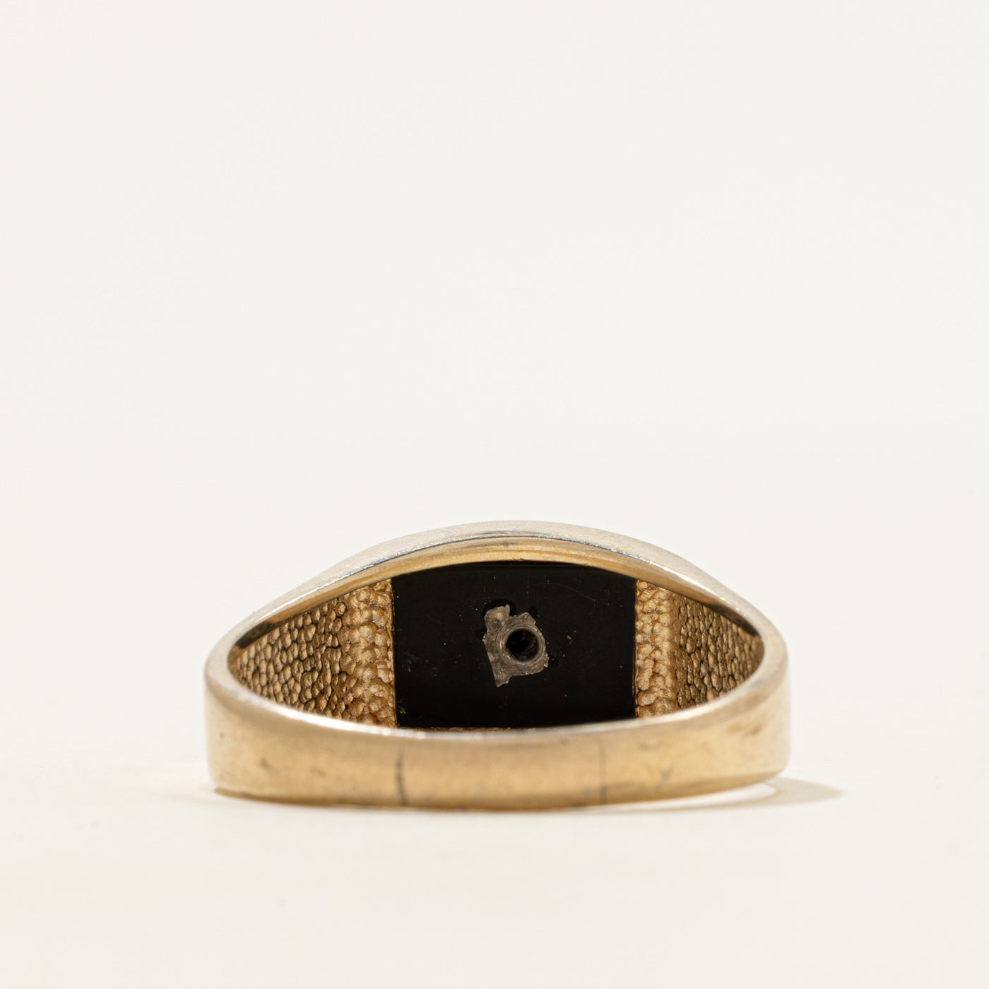Onyx & Diamond Signet Ring | 1.60ct, 0.001ct | SZ 12