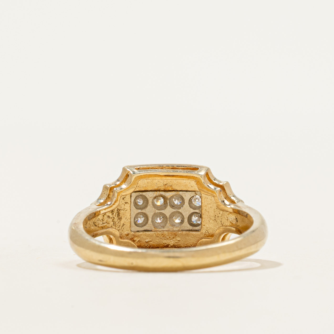 Diamond Grid Enamel Ring | 0.16ctw | SZ 6.5