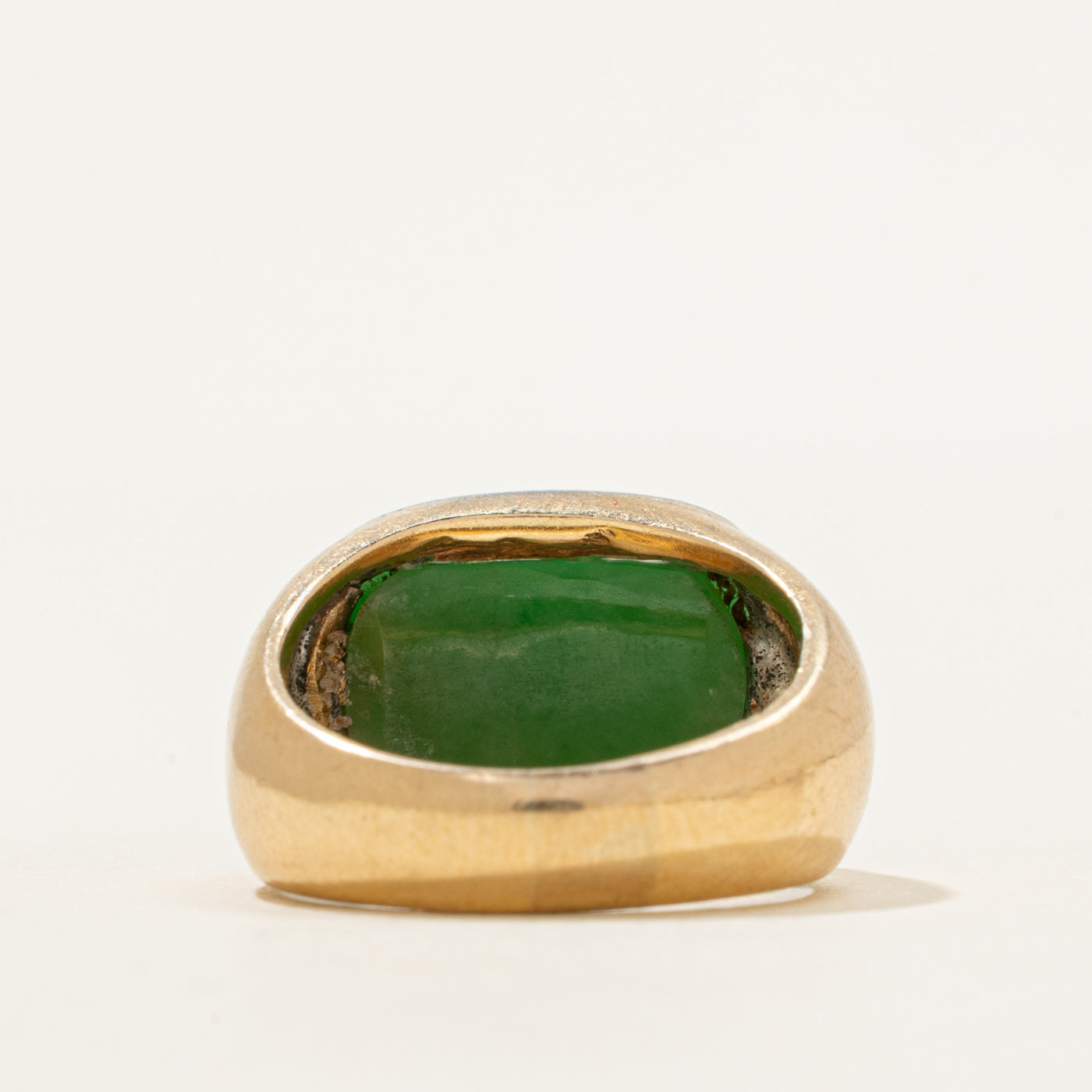 East West Jadeite & Diamond Dome Ring | 7.64ct, 0.08ctw | SZ 6