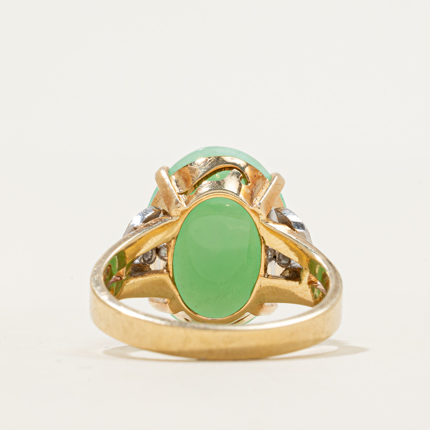 Jadeite & Diamond Cocktail Ring | 9.10ct, 0.06ctw | SZ 7