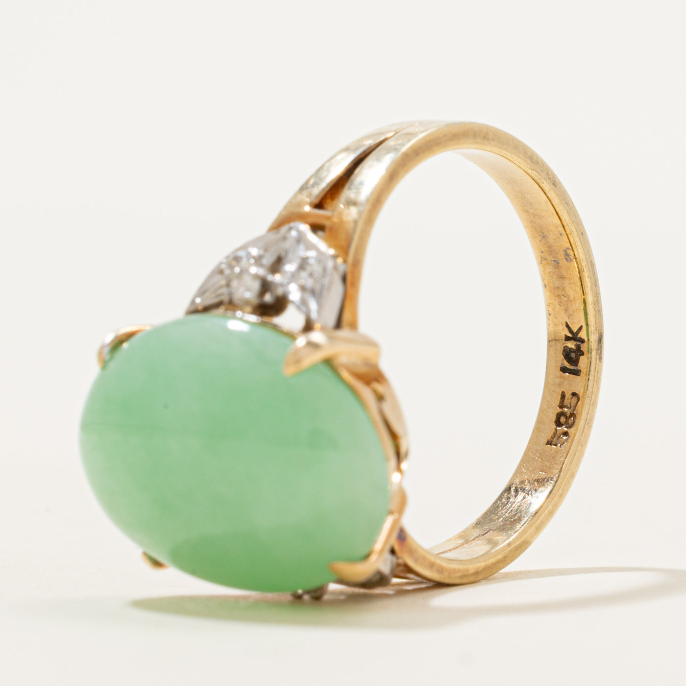 Jadeite & Diamond Cocktail Ring | 9.10ct, 0.06ctw | SZ 7