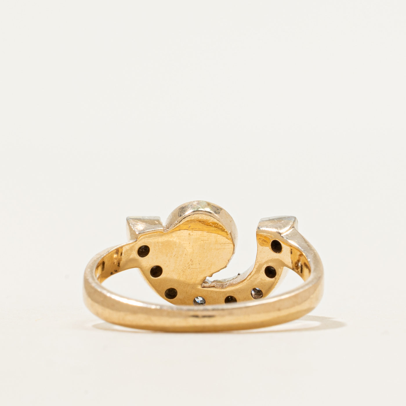 Cabochon Onyx & Diamond Semi Circle Ring | 0.15ct, 0.12ctw | SZ 5