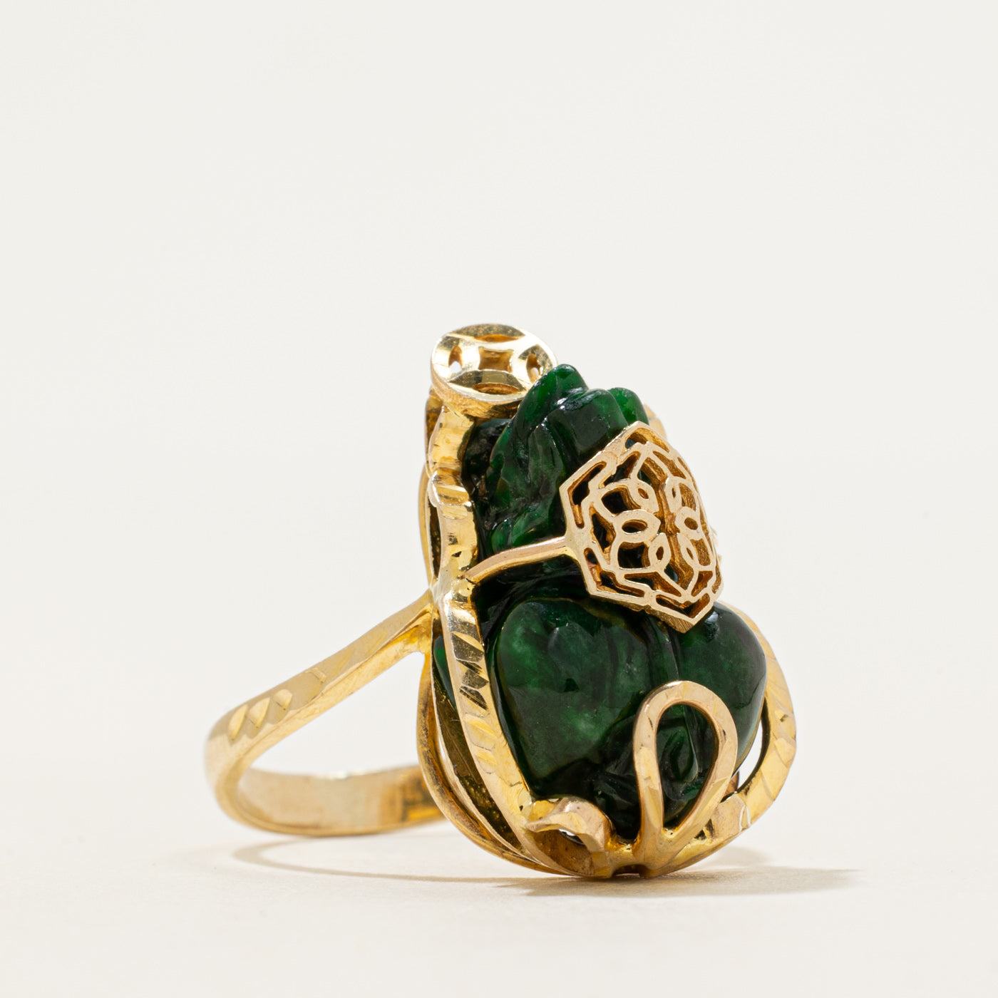 Raw Jadeite Openwork Abstract Ring | 9.00ct | SZ 5.5