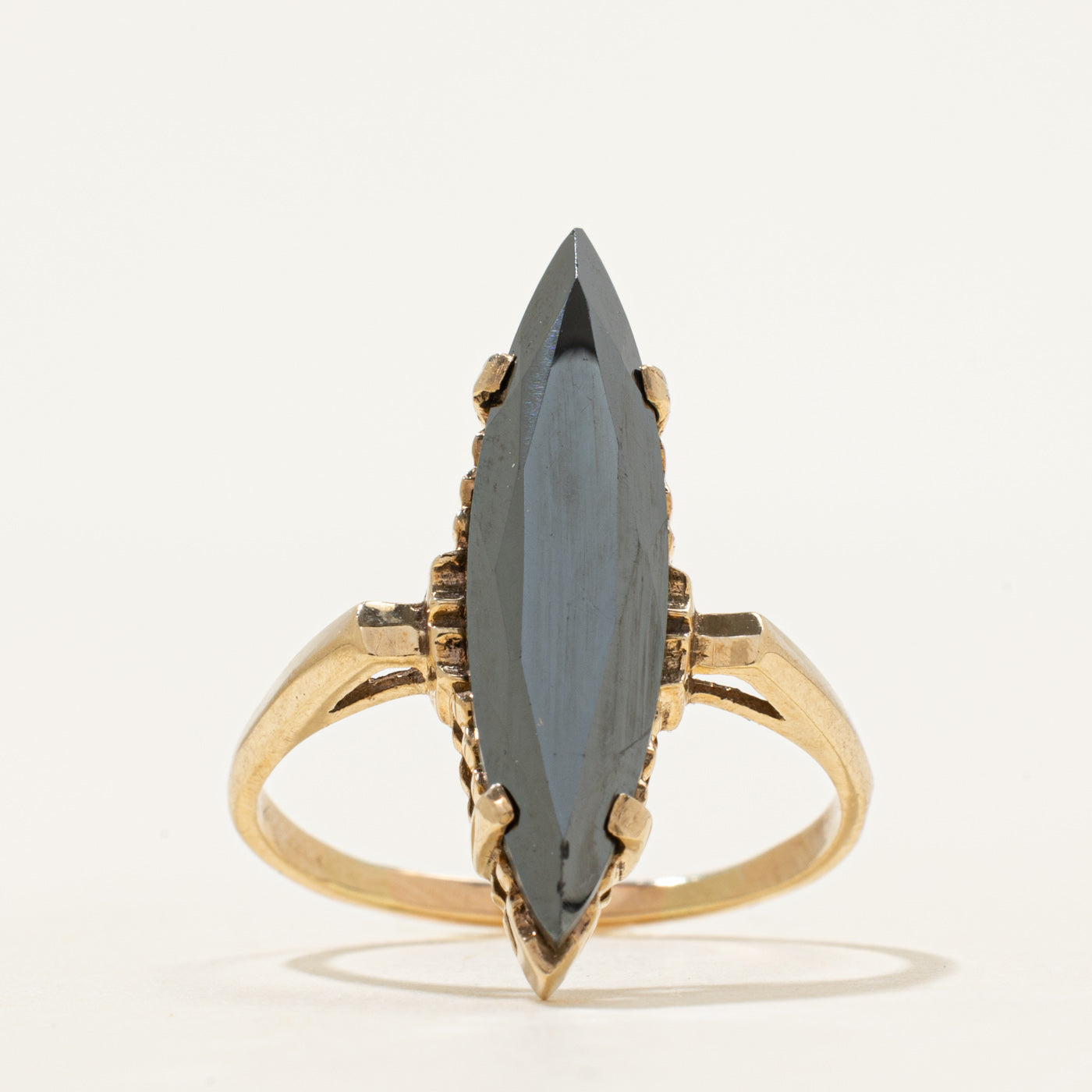 Hematite Navette Ring | 4.22ct | SZ 9.5
