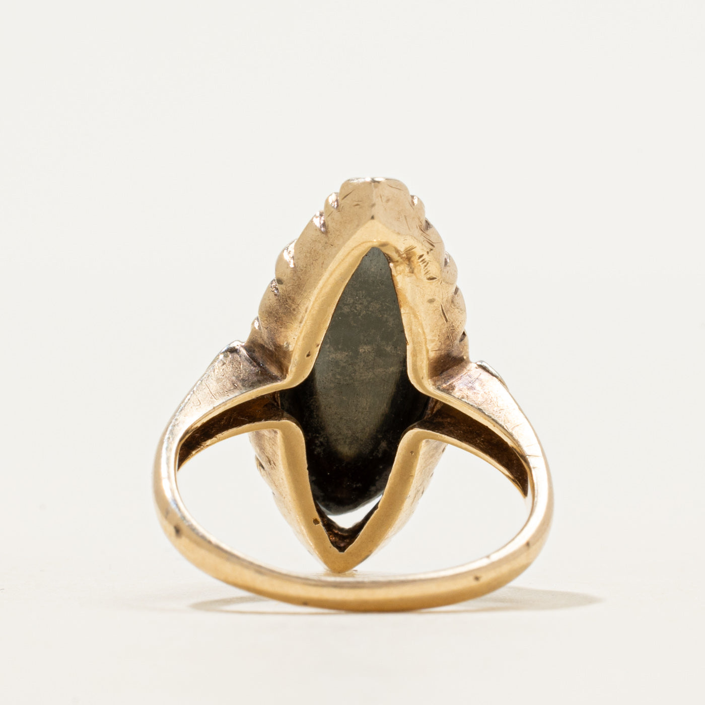 Hematite Grooved Navette Ring | 4.00ct | SZ 4