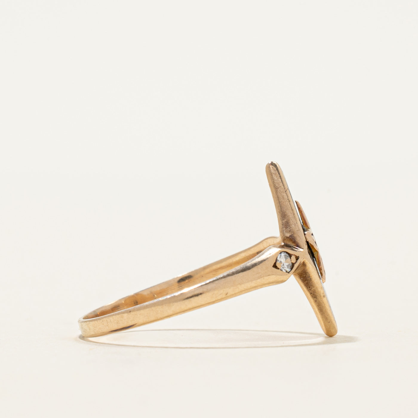 Onyx & Diamond Masonic Eastern Star Ring | 0.75ct, 0.04ctw | SZ 7