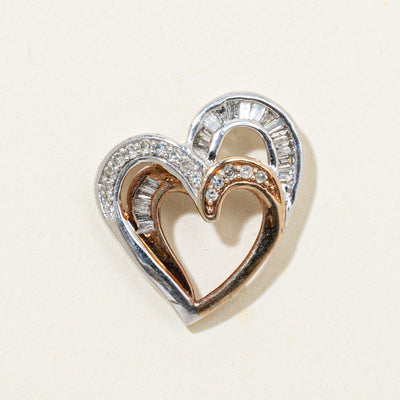 Two-Tone Diamond Open Heart Pendant | 0.22ctw