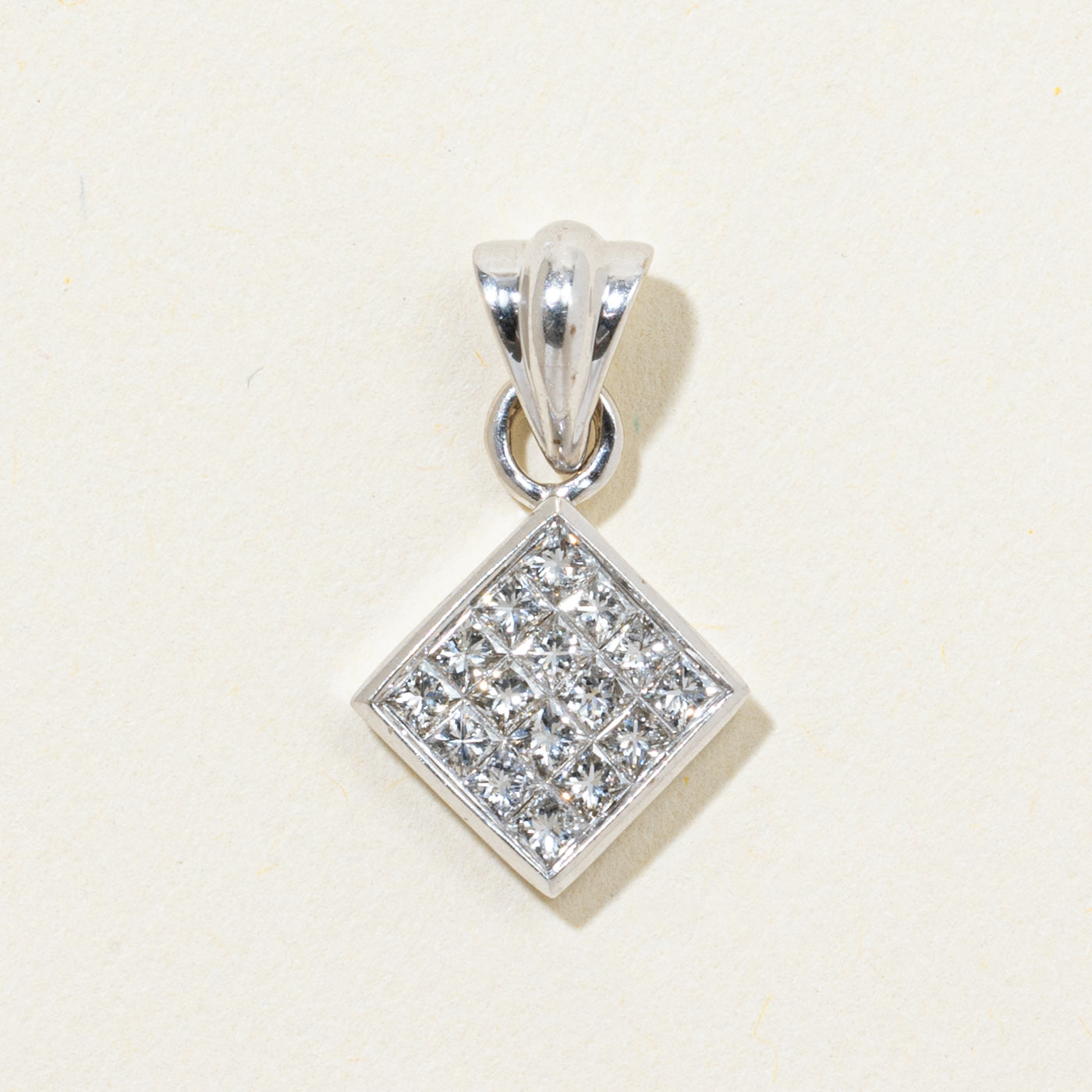 Diamond Grid Square Pendant | 0.48ctw