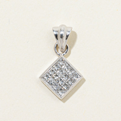 Diamond Grid Square Pendant | 0.48ctw