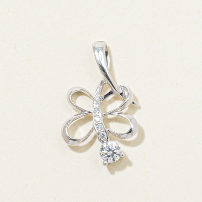 18k White Gold Diamond Butterfly Pendant | 0.17ctw