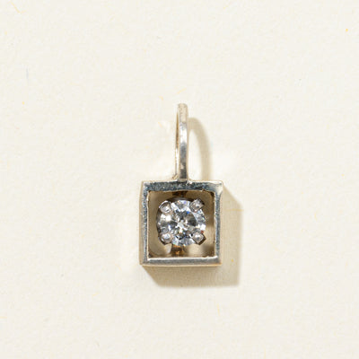 18k Solitaire Diamond Framed Pendant | 0.20ct