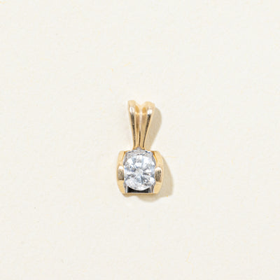 Tension Set Solitaire Diamond Pendant | 0.21ct