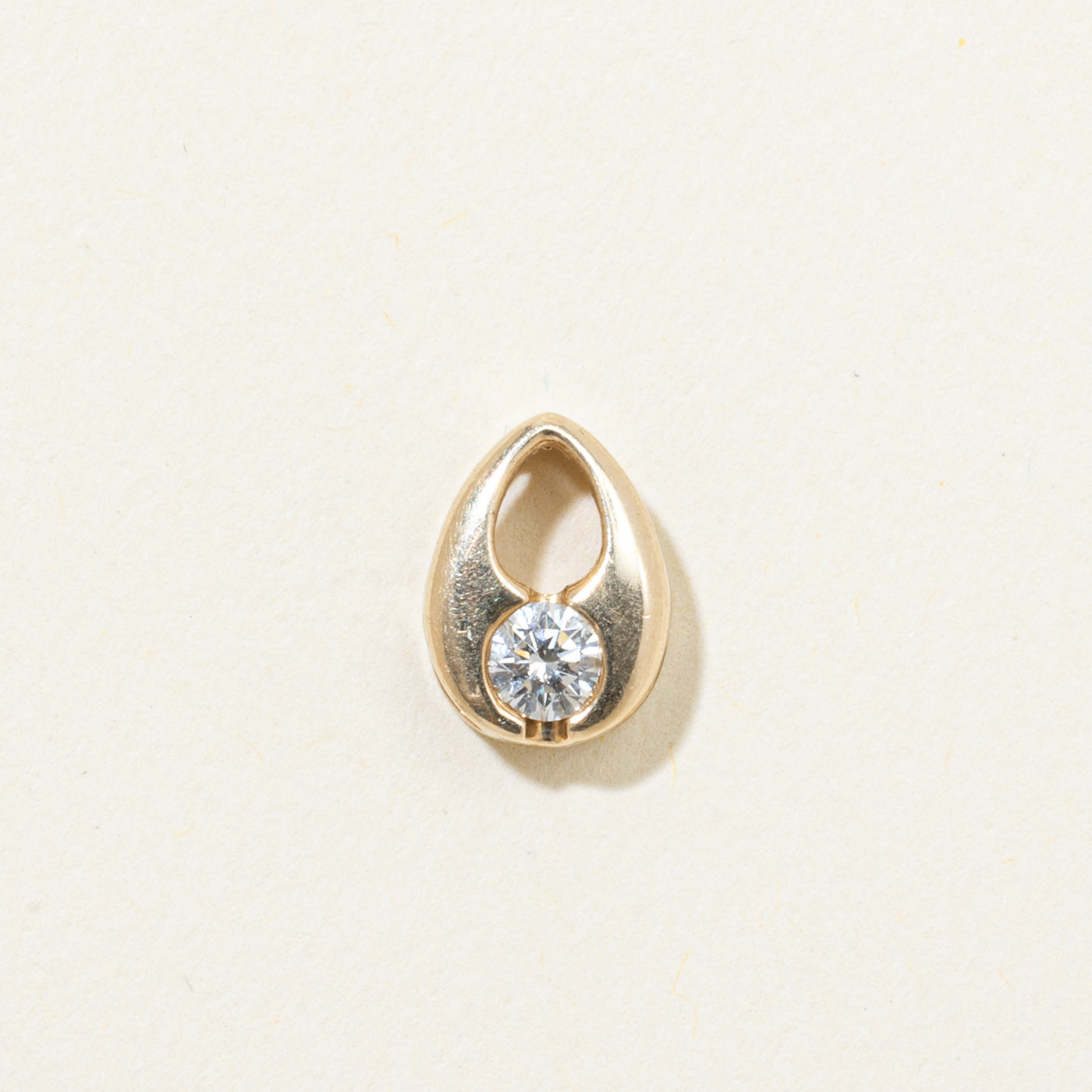 Solitaire Diamond Pear Shaped Pendant | 0.14ct