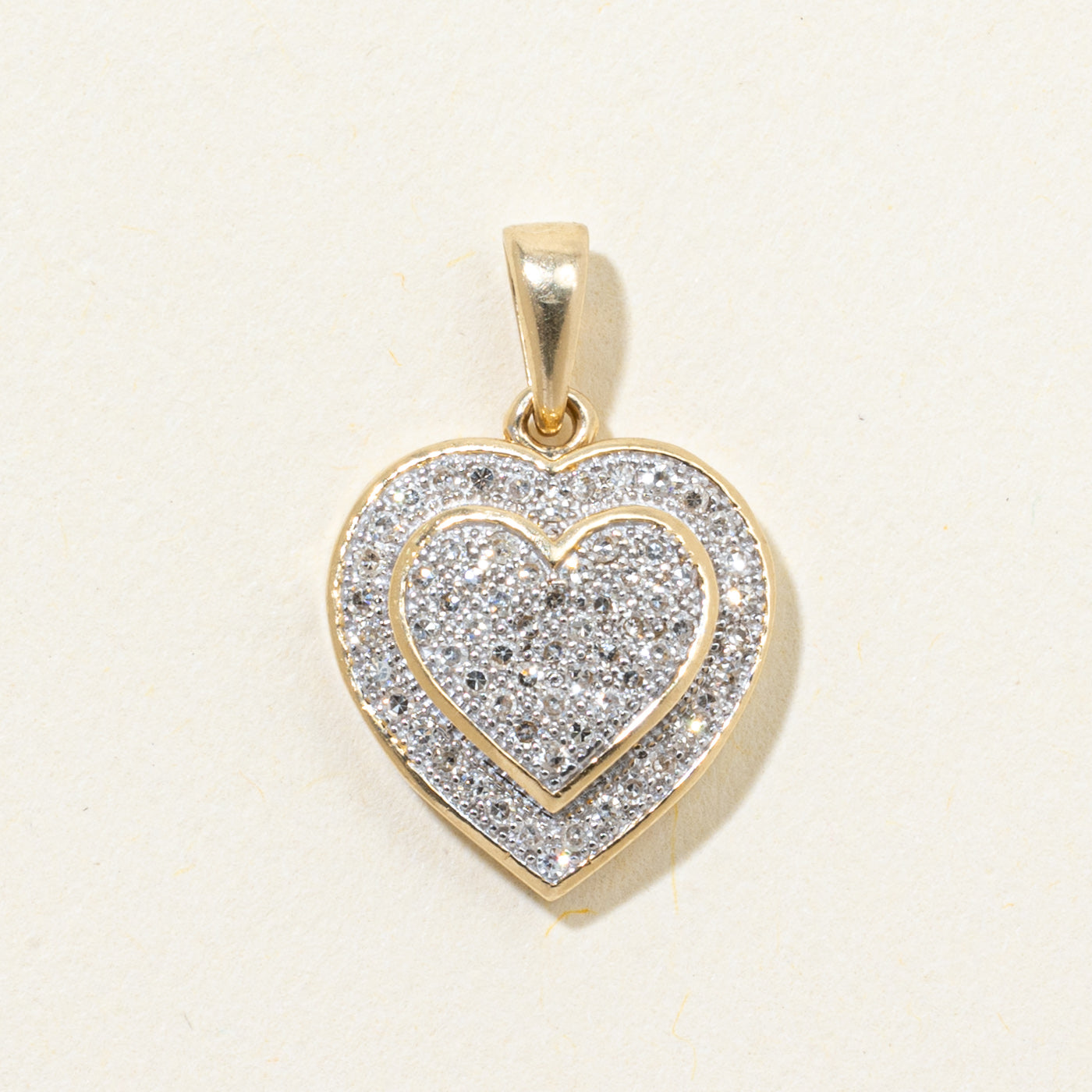 Pave Set Diamond Heart Pendant | 0.27ctw