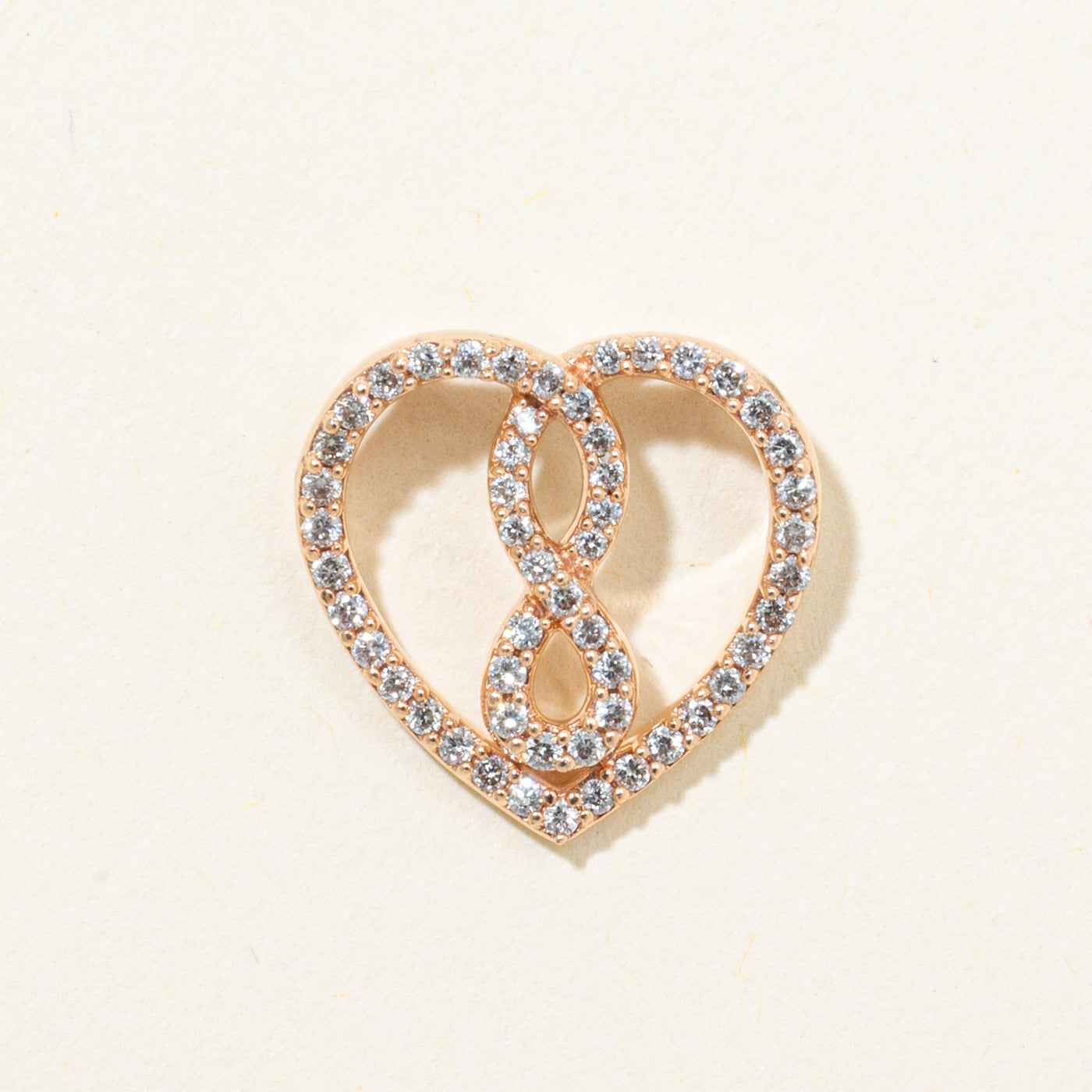 Rose Gold Diamond Infinity Heart Pendant | 0.25ctw