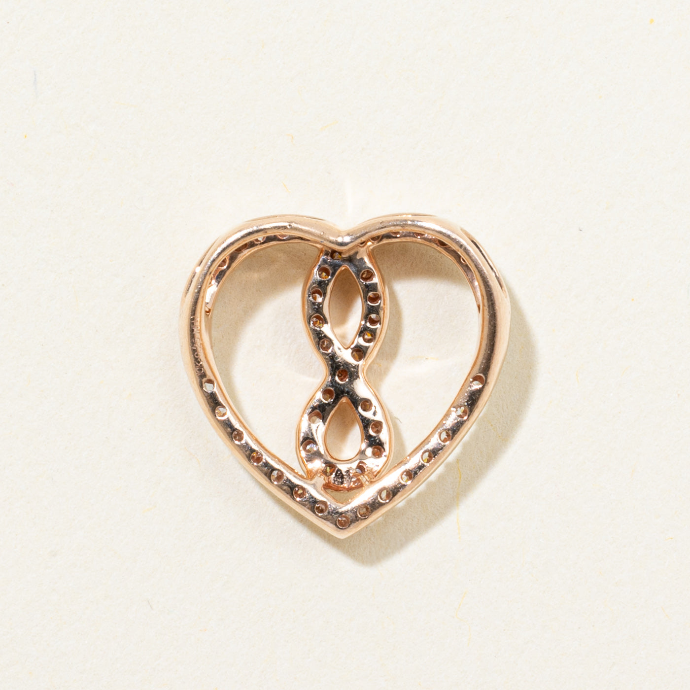 Rose Gold Diamond Infinity Heart Pendant | 0.25ctw