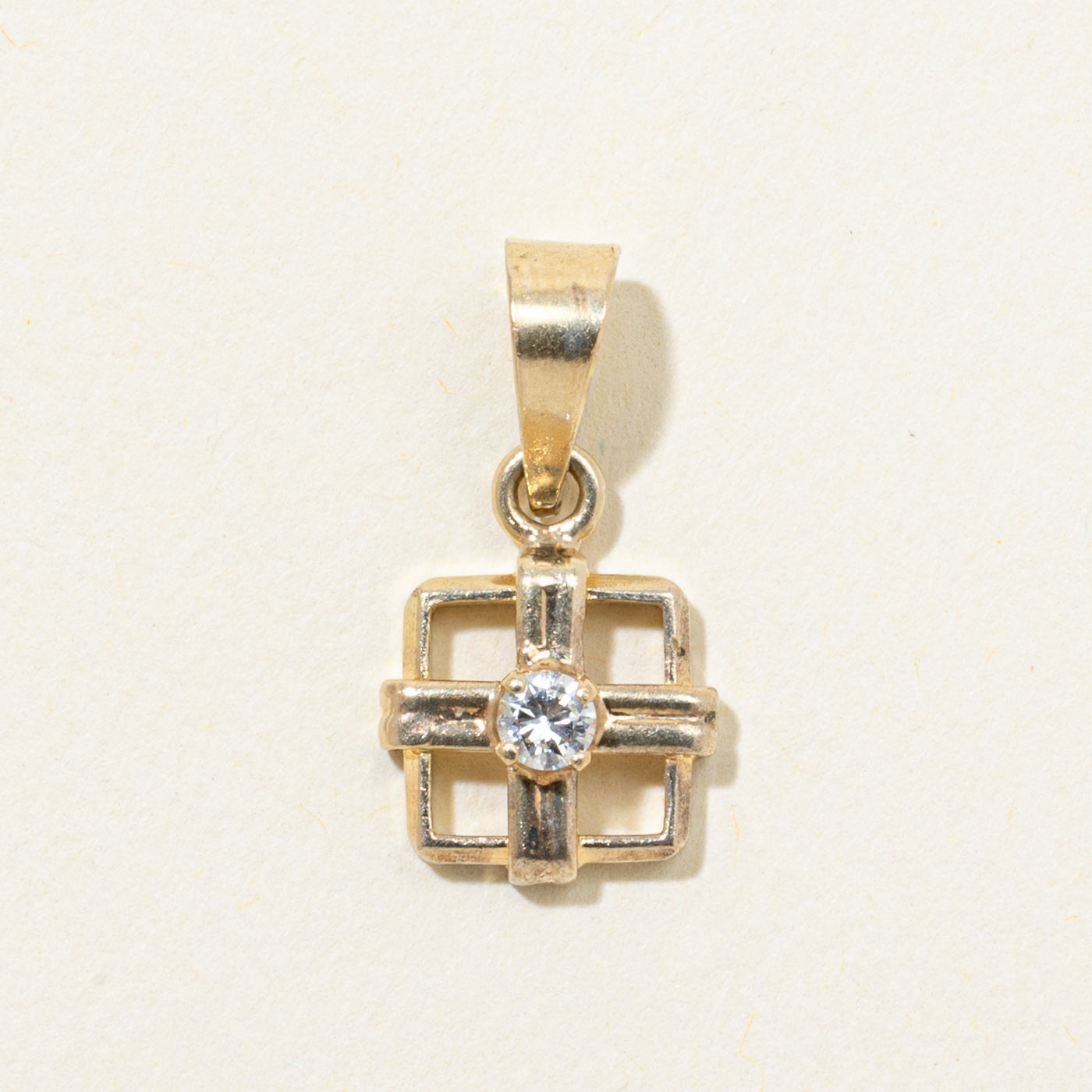 18k Diamond Openwork Square Pendant | 0.08ct