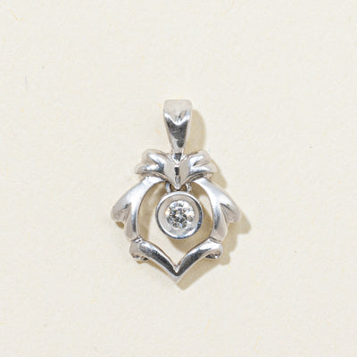 18k Bezel Set Diamond Ornate Pendant | 0.05ct