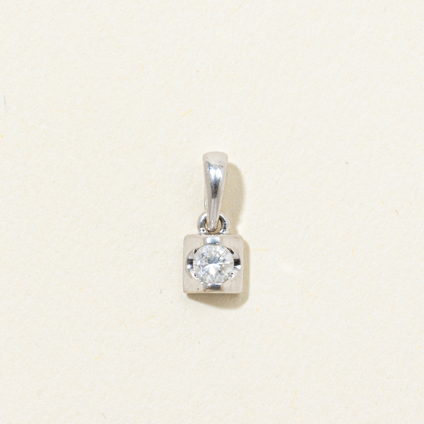 18k Solitaire Diamond Pendant | 0.11ct