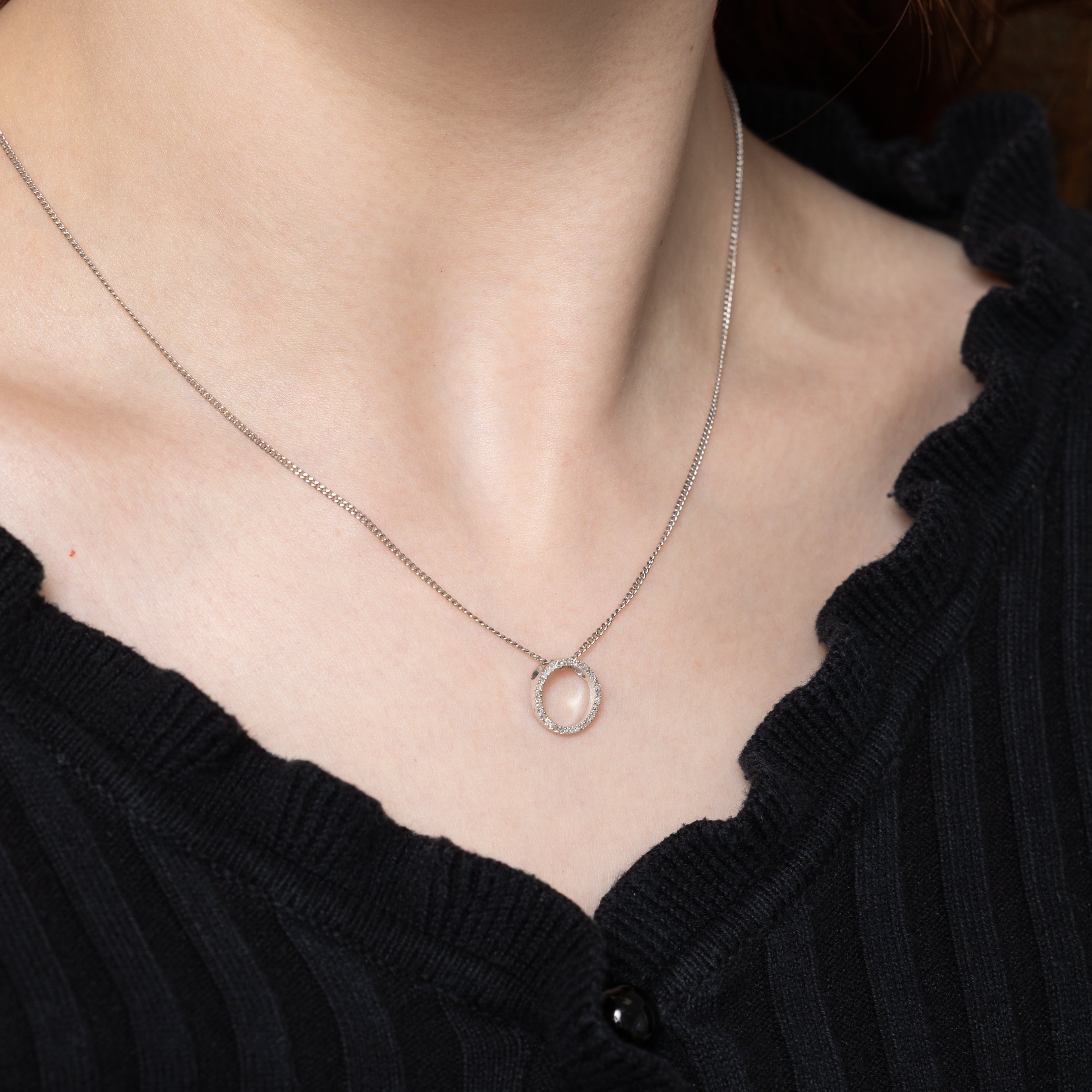 Pendentif cercle en diamants Eternity | 0,12 ct