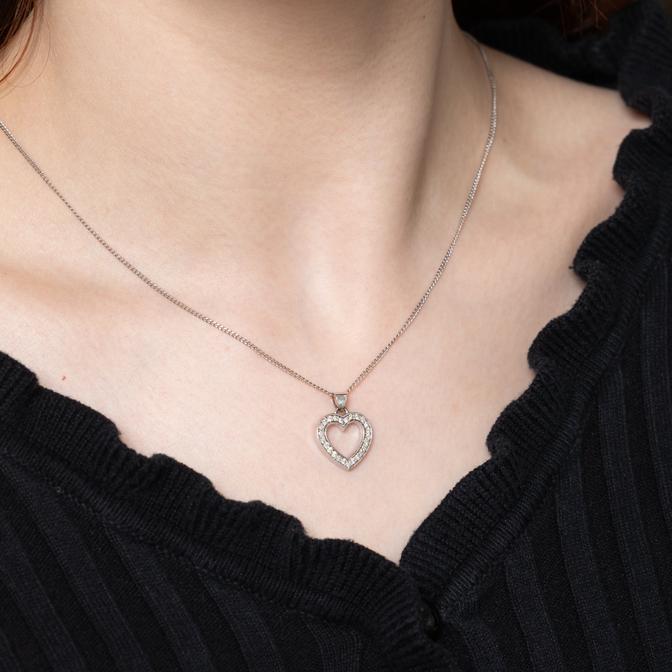 Eternity Diamond Open Heart Pendant | 0.25ctw