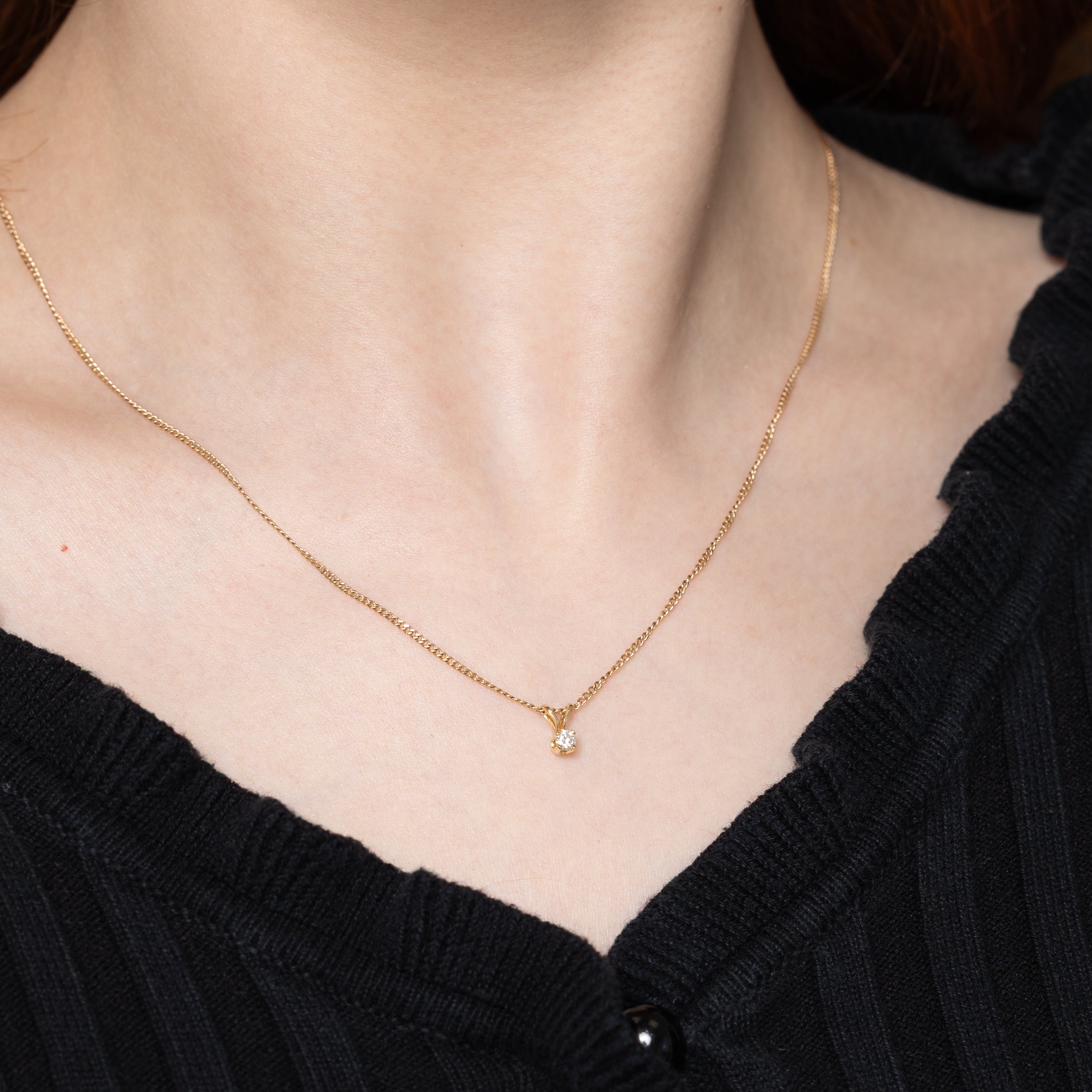 Solitaire Diamond Pendant | 0.10ct