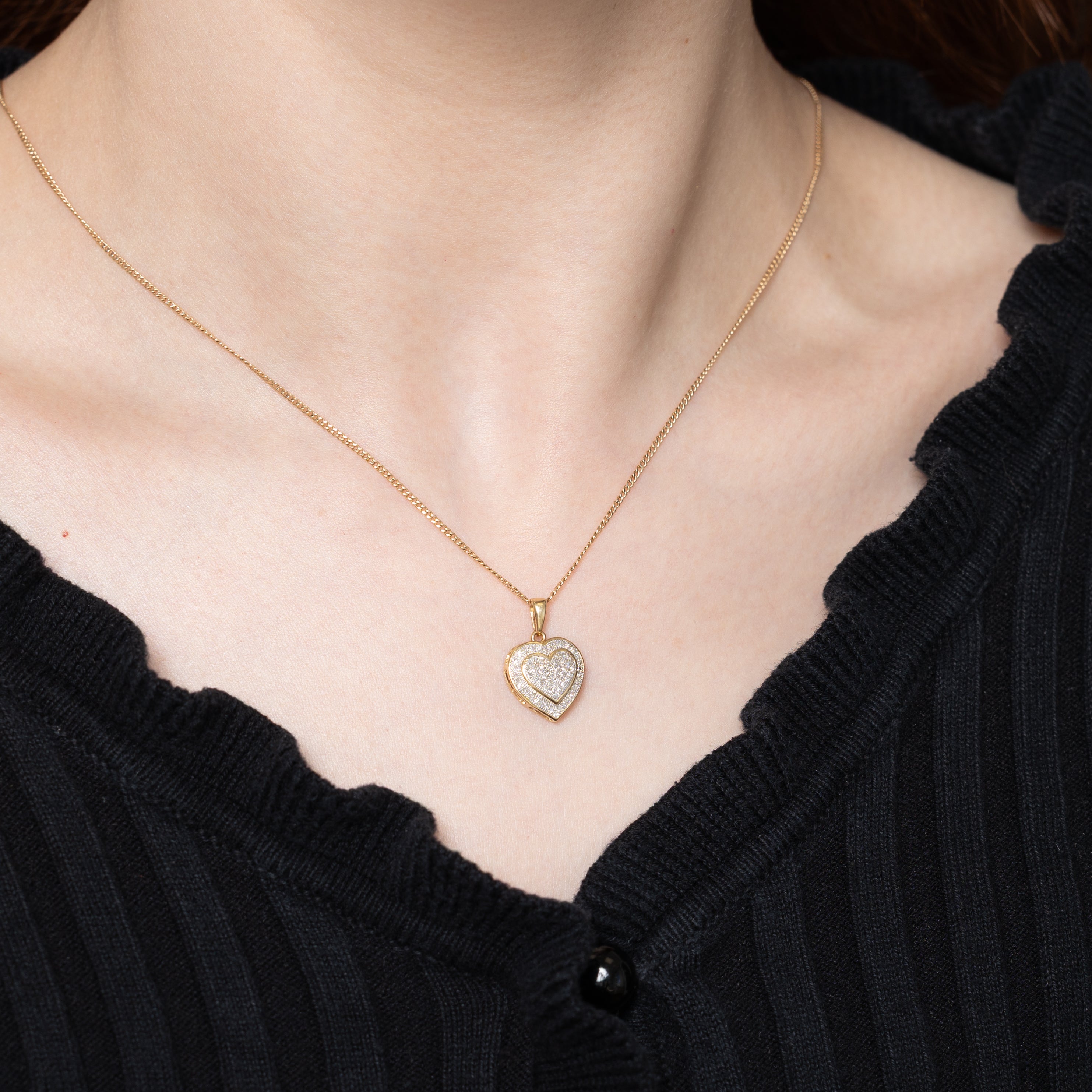 Pave Set Diamond Heart Pendant | 0.27ctw