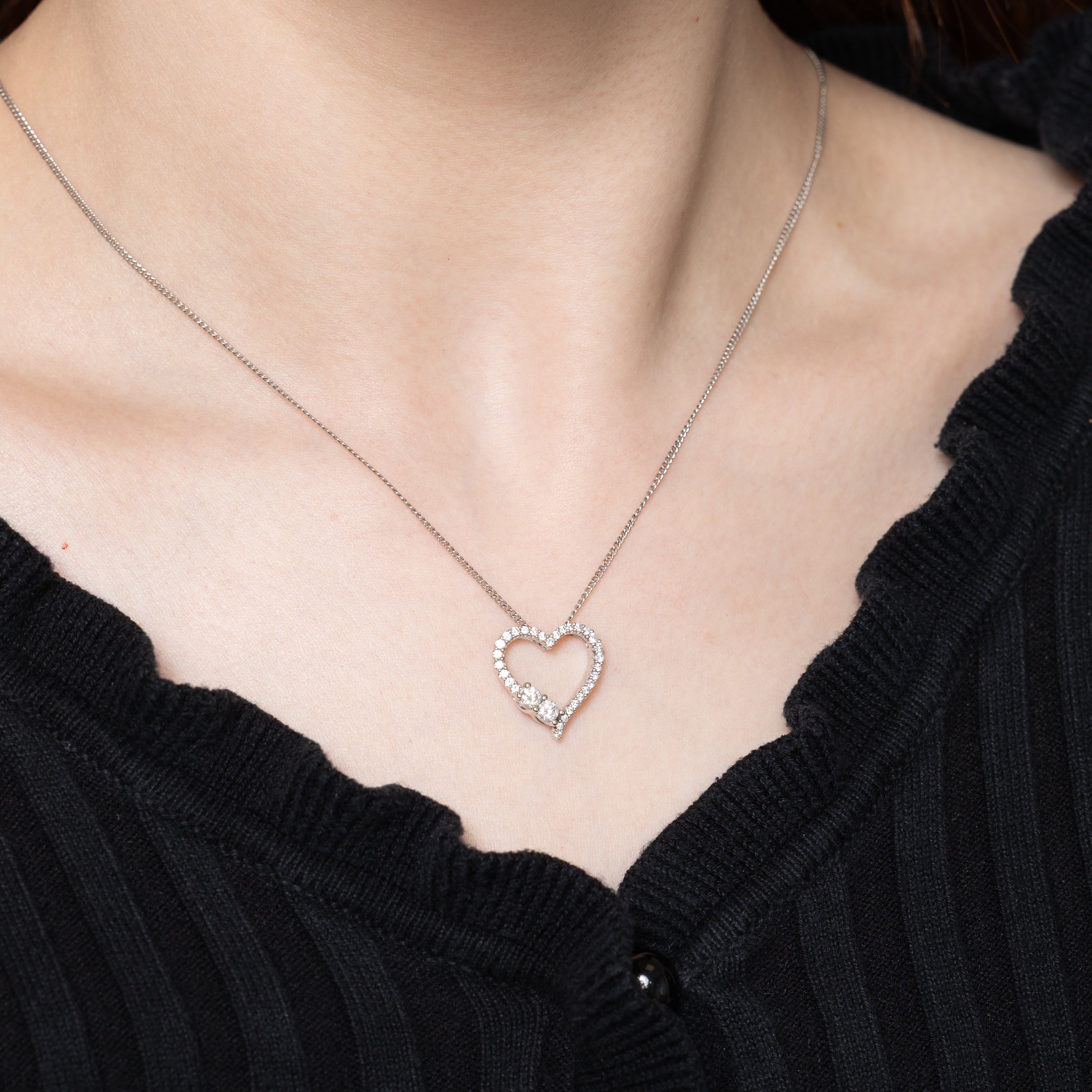 Eternity Diamond Open Heart Pendant | 0.50ctw