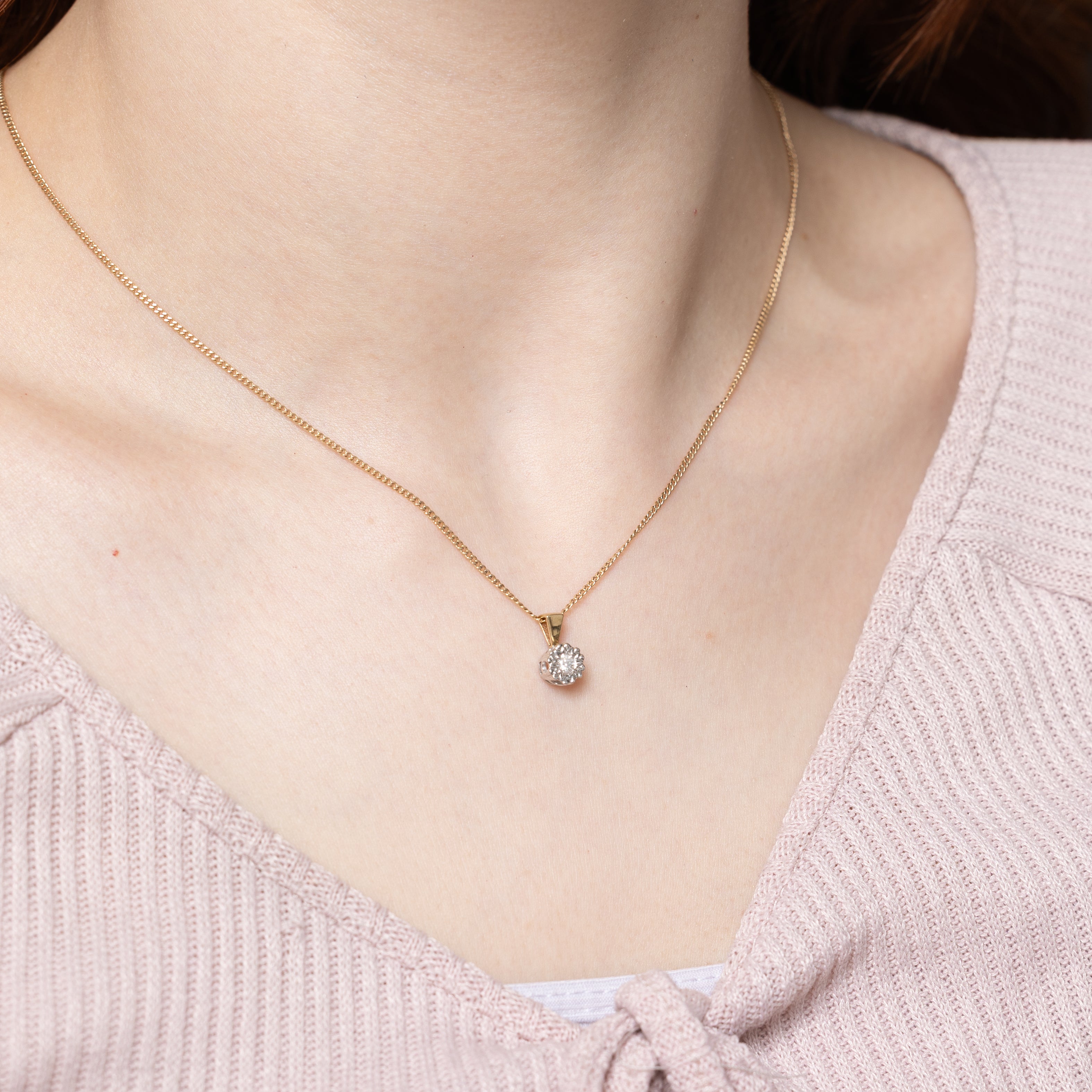 Illusion Set Diamond Pendant | 0.10ct