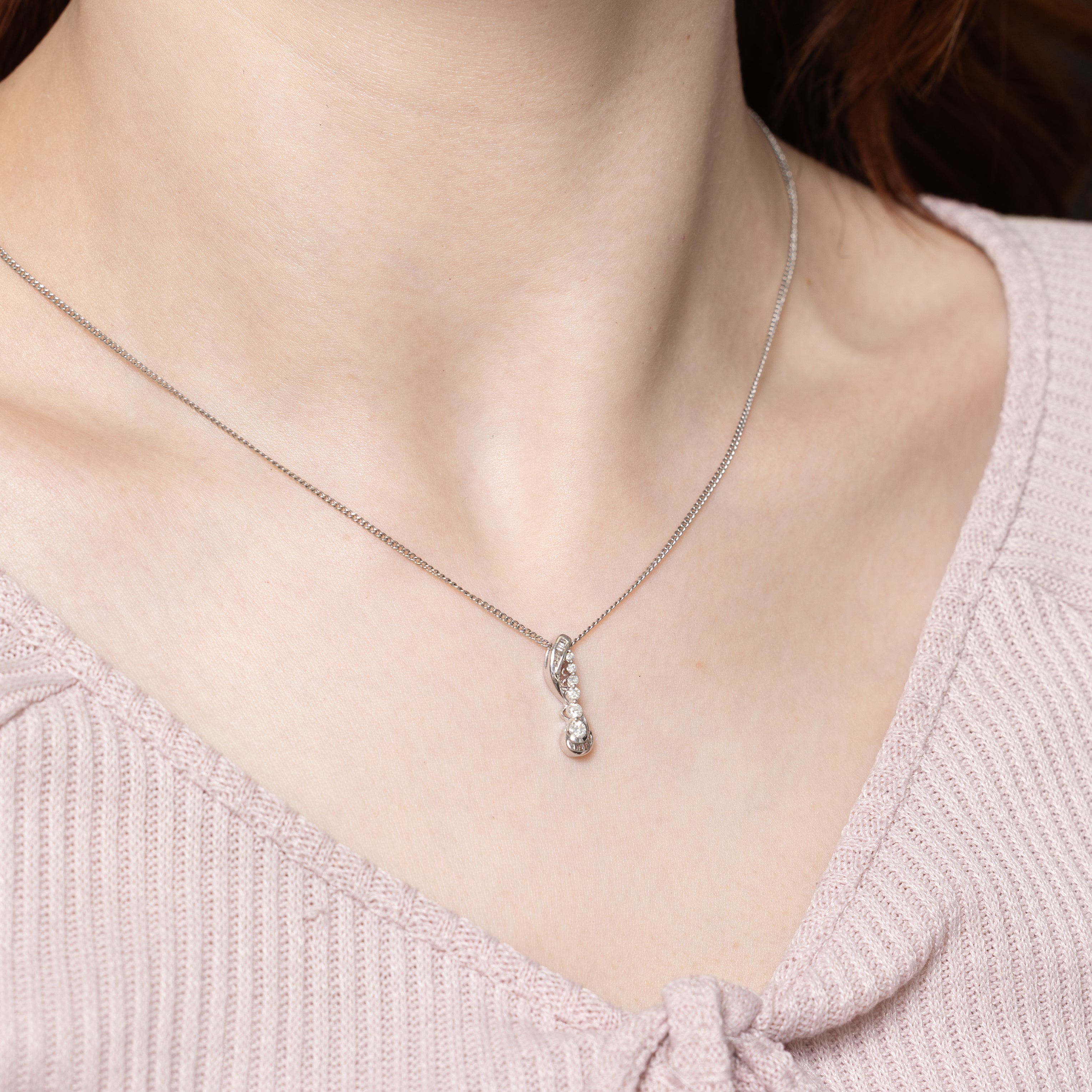White Gold Diamond Journey Pendant | 0.23ctw